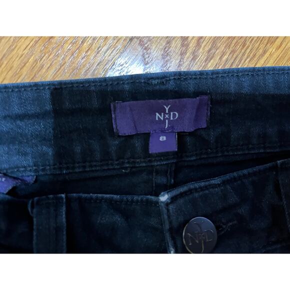 NYDJ Lift and Tuck black jeans 8 embellished pockets Straight let 96cotton4spand - Picture 3 of 4